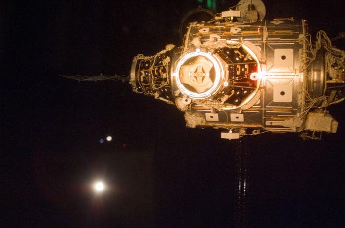 NASA image: Node 1 and PMU prior to docking