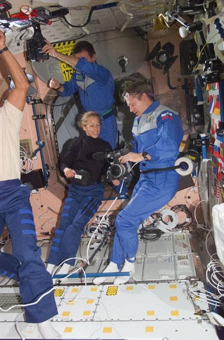 NASA image: MS Ivins and Astronaut Shepherd in Node 1/Unity module