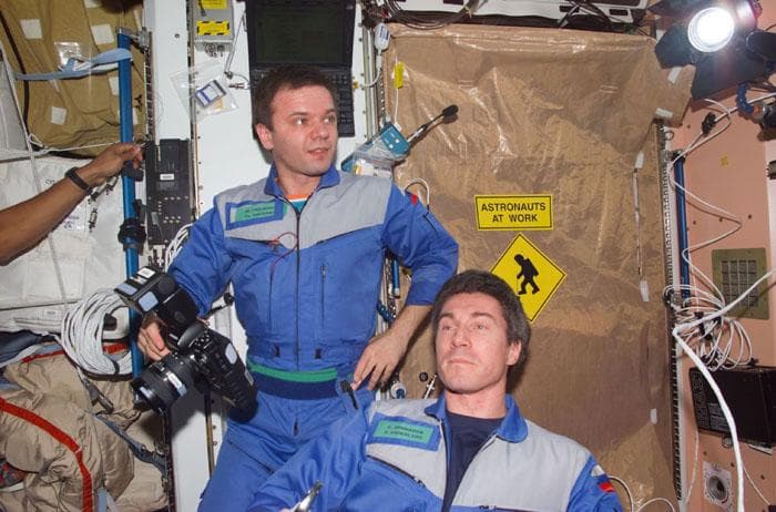NASA image: Expedition One crew watches STS-98 crew ingress ISS