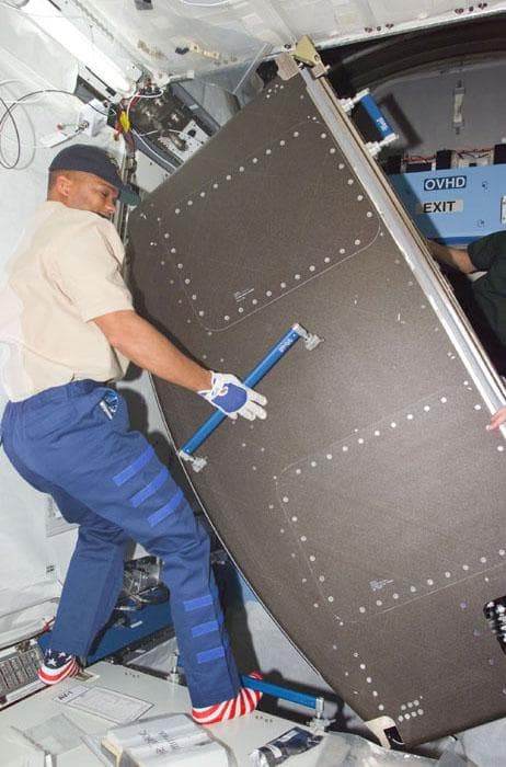 NASA image: MS Curbeam with rack in U.S. Laboratory /Destiny module