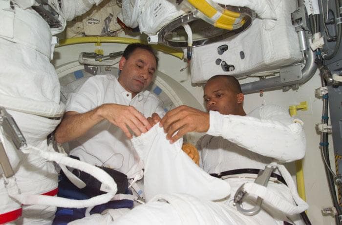 NASA image: MS Curbeam prepares for second EVA with PLT Polansky