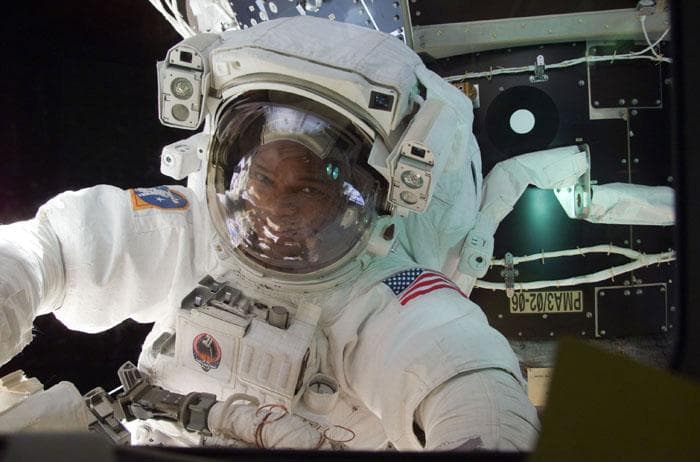 NASA image: MS Curbeam during EVA on PMA-3 with PFR