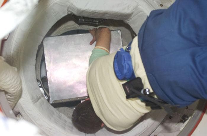NASA image: Transfer of Vozdukh to ISS