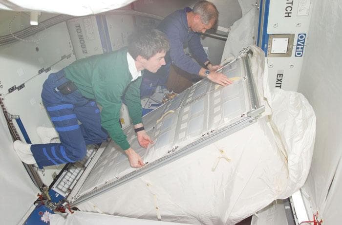 NASA image: Installation of Zero-g Stowage Rack in U.S. Laboratory / Destiny module