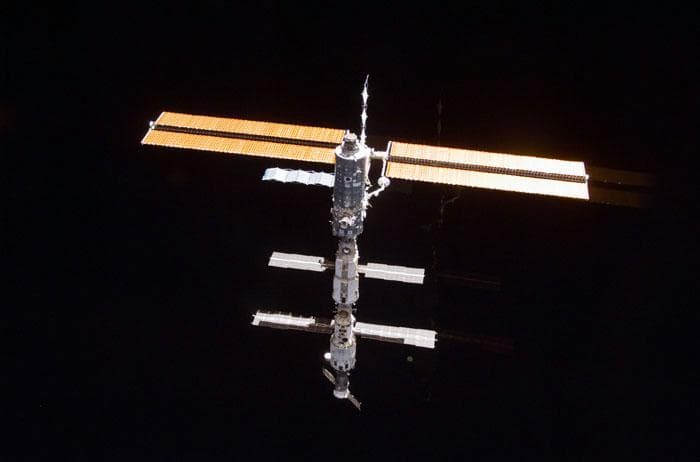 NASA image: ISS seen during flyaround