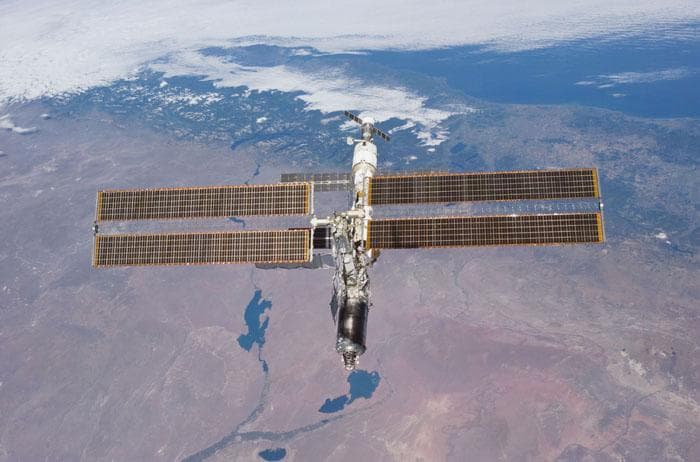 NASA image: ISS seen during flyaround