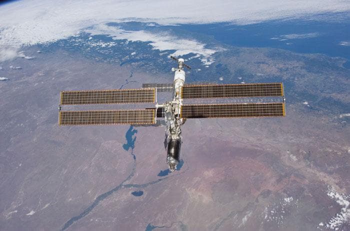 NASA image: ISS seen during flyaround