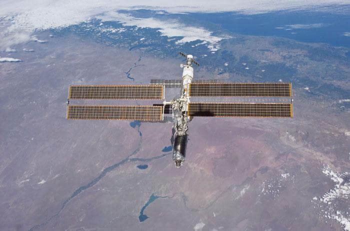 NASA image: ISS seen during flyaround