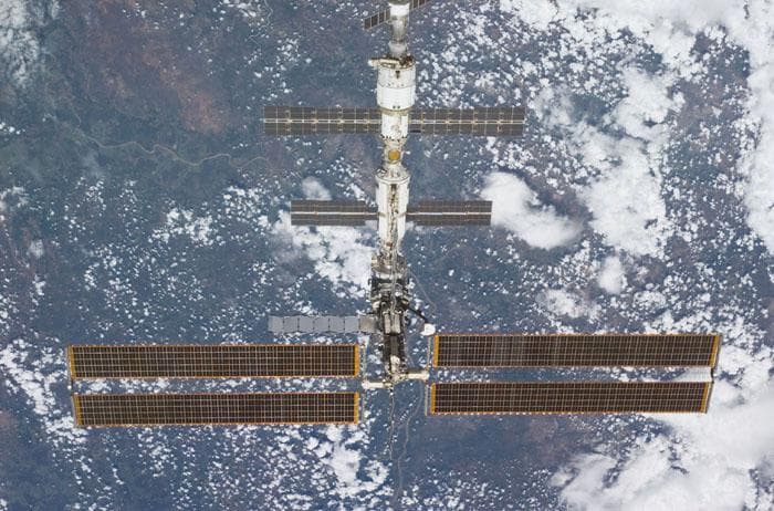 NASA image: ISS seen during flyaround