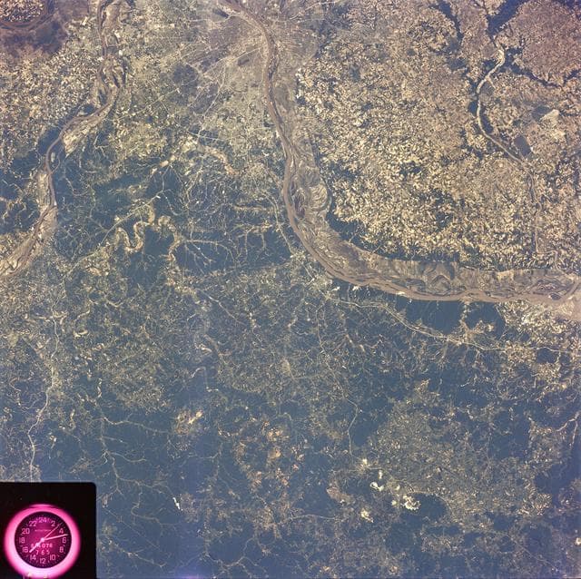 NASA image: Misssissippi River and St. Louis, MO