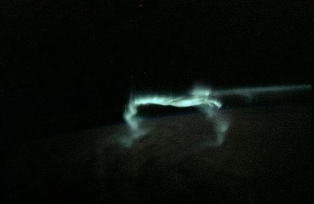 NASA image: View of the southern aurora, luminous bands or streamers of light