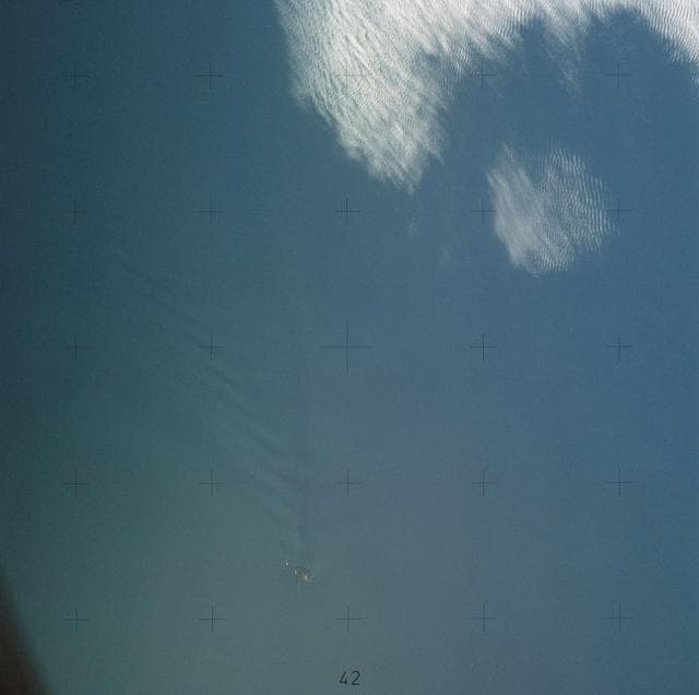 NASA image: Island wake produced by Antipodes Islands south of New Zealand