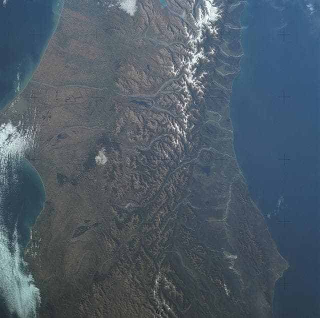 NASA image: View of portion of South Island, New Zealand as seen from Skylab