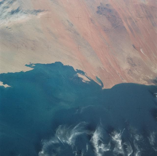 NASA image: Northern half of Mauritania's Atlantic Coast from Skylab
