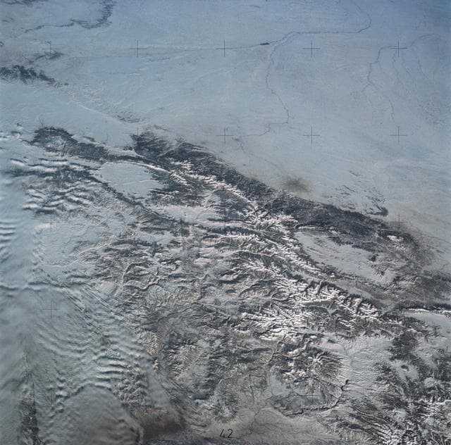 NASA image: View east over the Rocky Mountains and Great Plains
