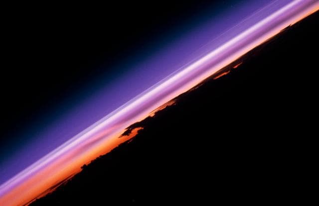 NASA image: Earth views and an illuminated earth limb