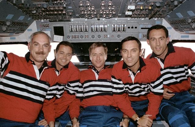 STS-51 onboard crew portrait