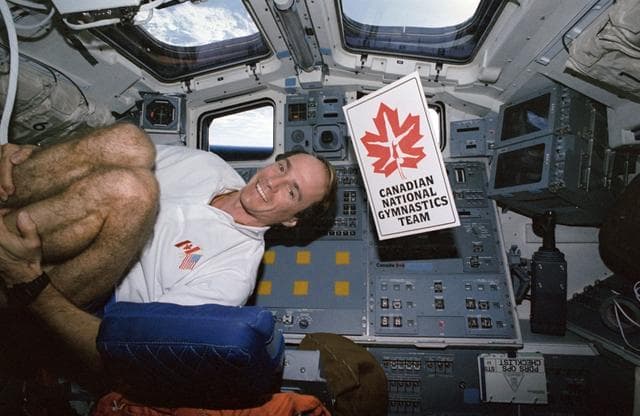 NASA image: Crewmember in the aft flight deck.