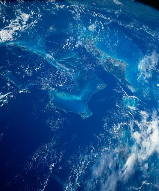 NASA image: Bahama Banks, Tongue of the Ocean, Bahamas