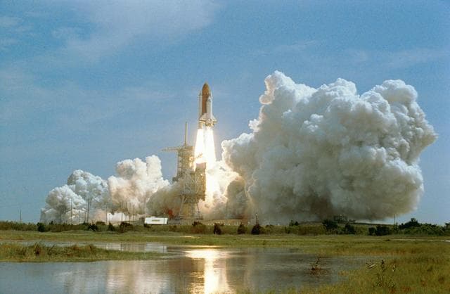 NASA image: STS-55 Columbia, Orbiter Vehicle (OV) 102, lifts off from KSC LC Pad 39A