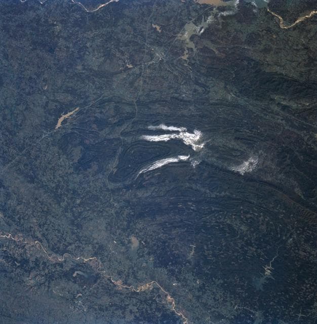 NASA image: Ouachita Mountains, Oklahoma as seen from STS-58