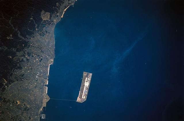 NASA image: Floating airport at Osaka, Honshu, Japan