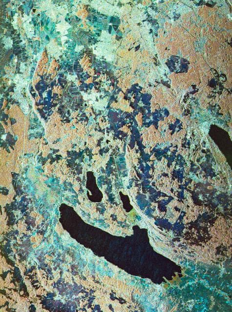 NASA image: Three frequency false-color image of Oberpfaffenhofen supersite in Germany