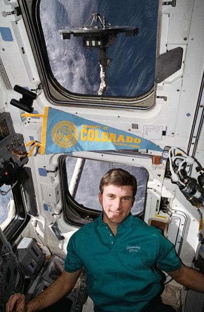 NASA image: Astronaut Ronald Sega in crew cabin