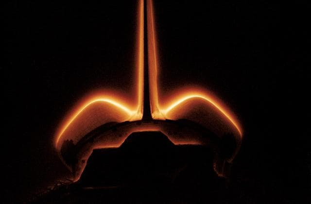 NASA image: Glow phenomenon surrounding the vertical stabilizer and OMS pods