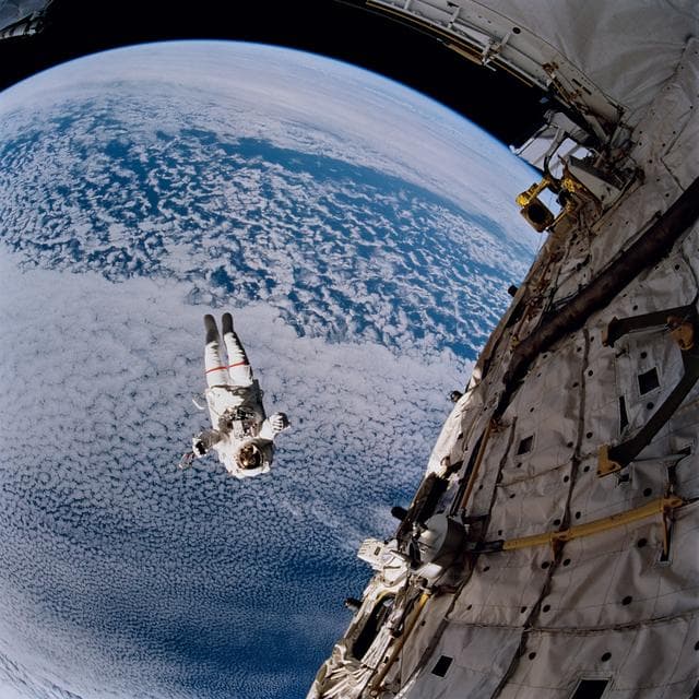 NASA image: Astronaut Mark Lee test SAFER system during EVA