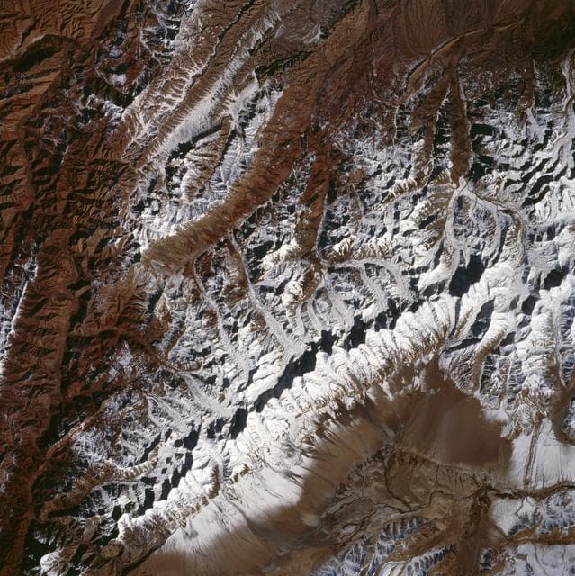 NASA image: King Ata Tag Mountain Range, western China as seen by STS-66 Atlantis