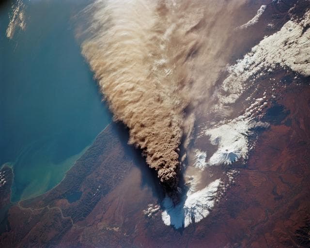 NASA image: Eruption of Kliuchevskoi volcano