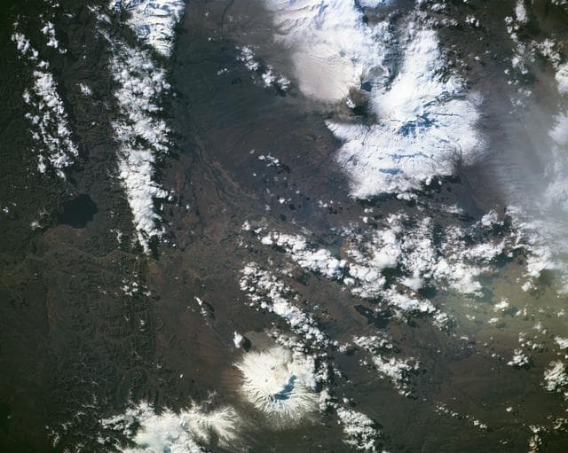 NASA image: Eruption of Kliuchevskoi volcano