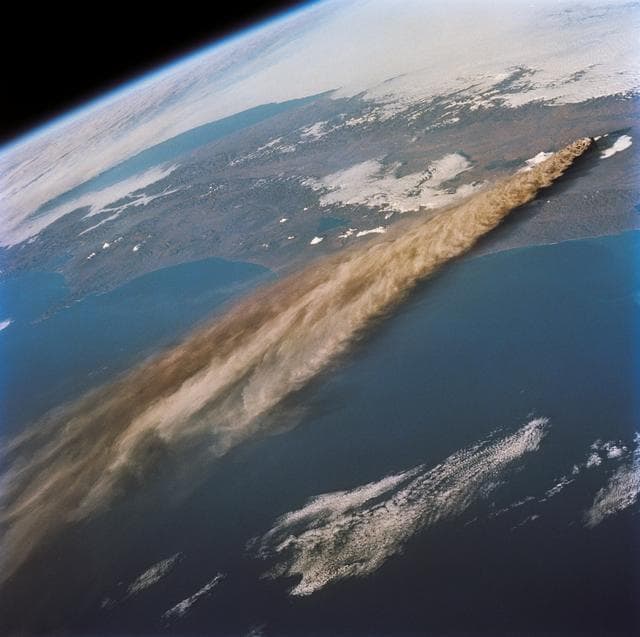 NASA image: Eruption of Kliuchevskoi volcano