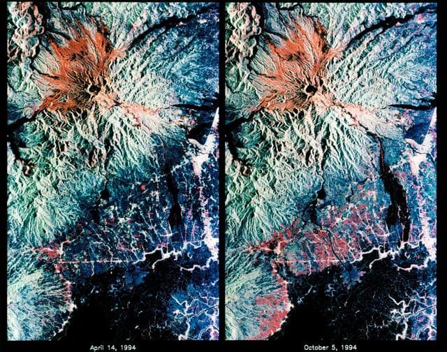 NASA image: STS-68 radar image: Mt. Pinatubo, Philippines