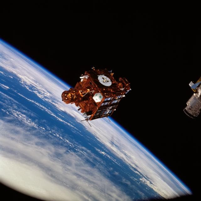 NASA image: SPARTAN-201-3 spacecraft prior to being re-captured