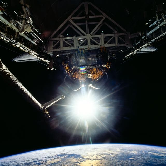 NASA image: Shuttle orbiter Endeavour's payload bay during STS-72 mission