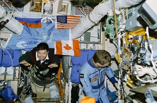 NASA image: Astronaut Cameron in the Mir Base Block