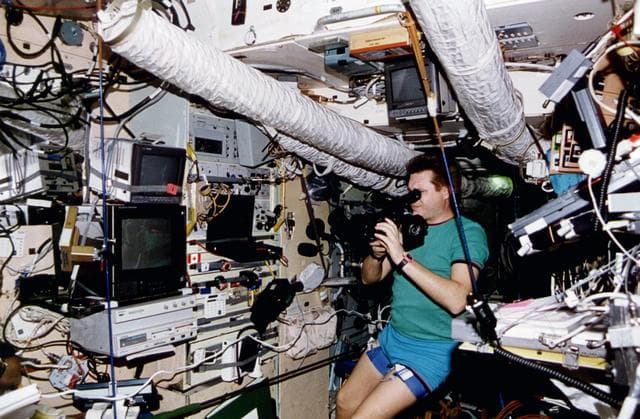 NASA image: Crewmember activity in the Mir Space Station