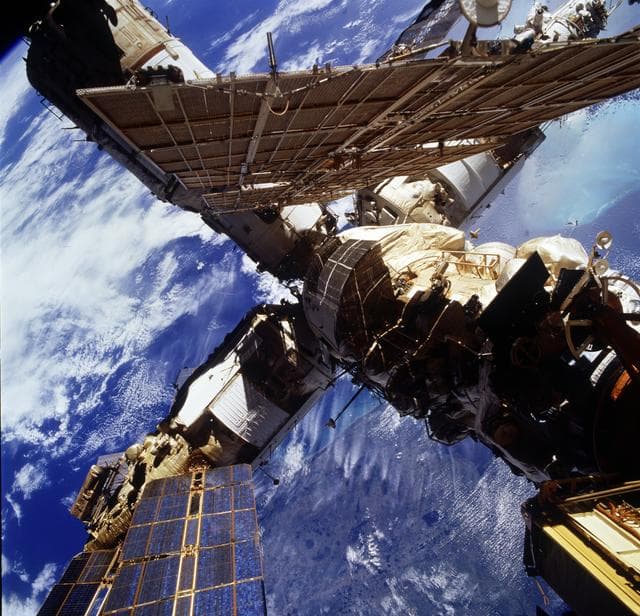 NASA image: Mir Space Station views taken during STS-76 mission