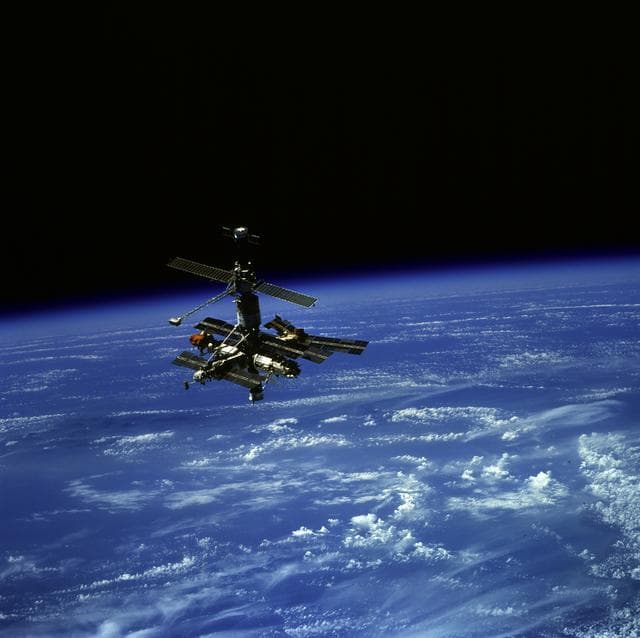 NASA image: Full Mir over horizon