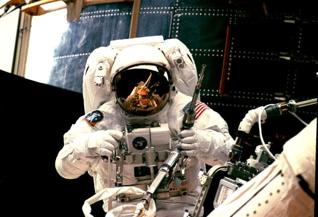 NASA image: EVA 1 activity on Flight Day 4 to service the Hubble Space Telescope