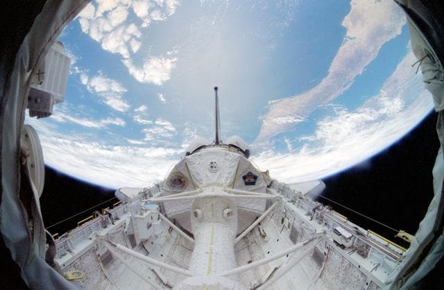 NASA image: View of the Spacelab module in the Columbia's payload bay