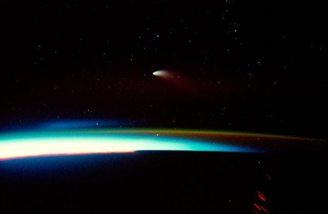 NASA image: Hale Bopp comet seen during STS-83 mission