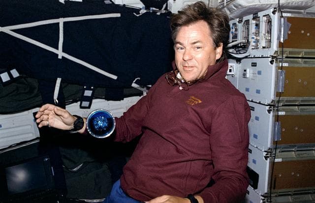 NASA image: RME 1328, MIM - Tryggvason works with the FLEX experiment