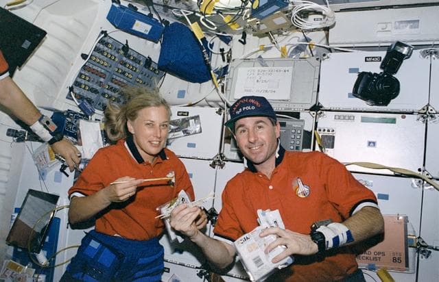 NASA image: Crewmember activity in the middeck