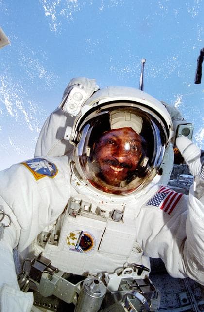 NASA image: Scott and Doi conduct second EVA activities.