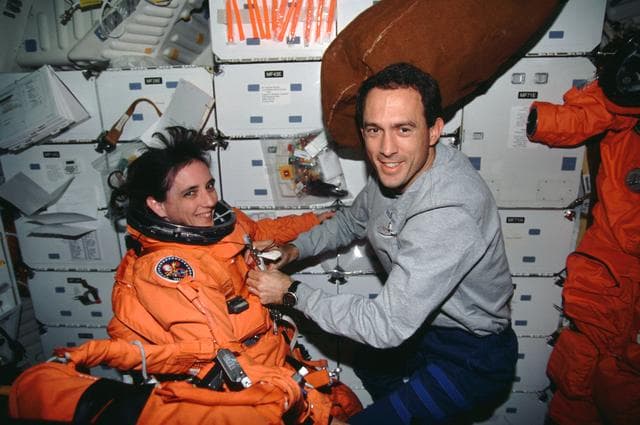 NASA image: View of the STS-88 crew during deorbit preparations