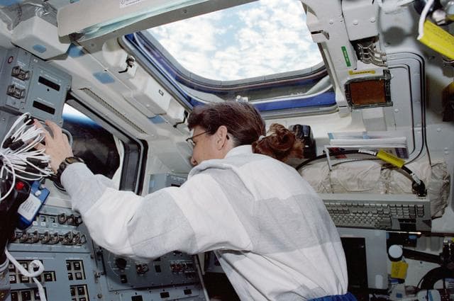 NASA image: Currie on the flight deck during Node 1 grapple