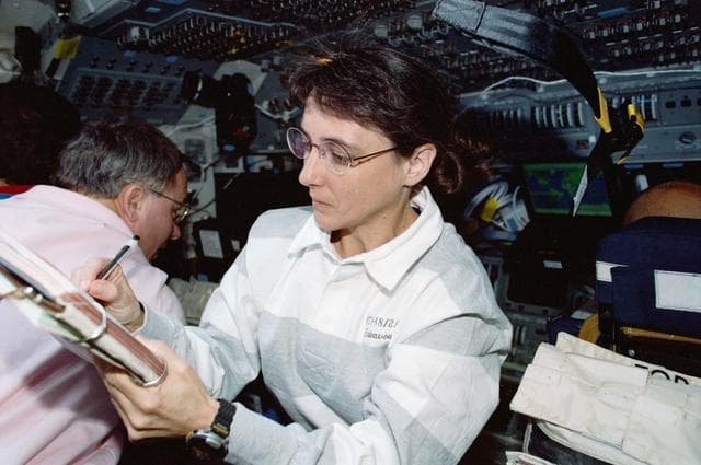 NASA image: Currie on the aft flight deck